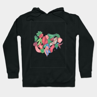 Pink & Green Abstract Hoodie